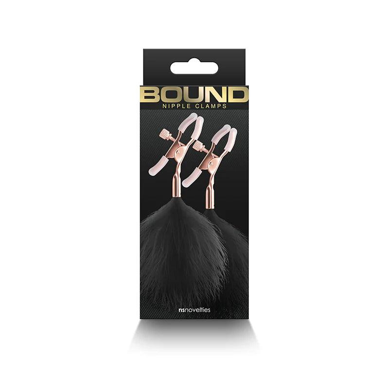 Bound Adjustable Nipple Clamps with Feathers - Image 3