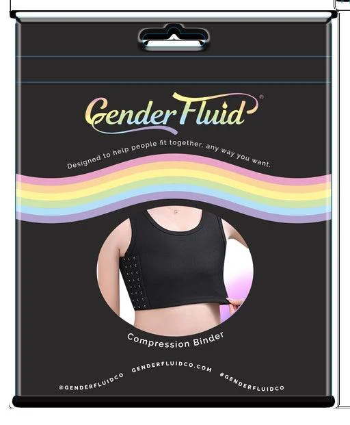 Gender Fluid Compression Binder: Black - Image 2