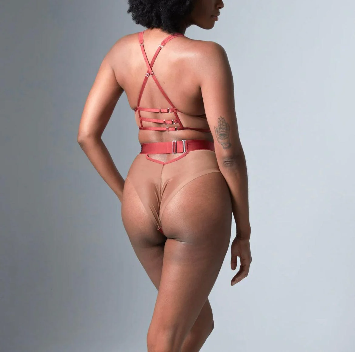 Medusa High Waisted Bikini - Oxblood - Image 2