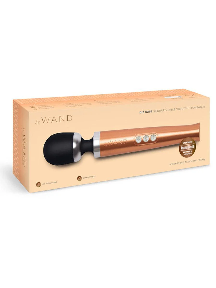 Die Cast Rechargeable Massager: Rose Gold - Image 6