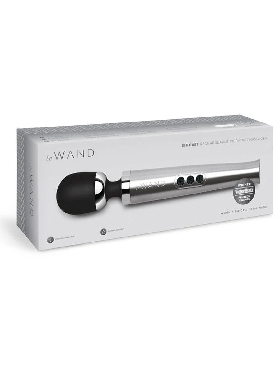 Die Cast Rechargeable Massager: Silver - Image 7