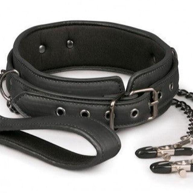 Vegan Collar, Lead & Nipple Clamps Restraint Set - Image 2