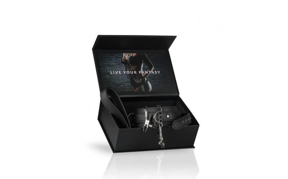 Vegan Collar, Lead & Nipple Clamps Restraint Set - Image 4